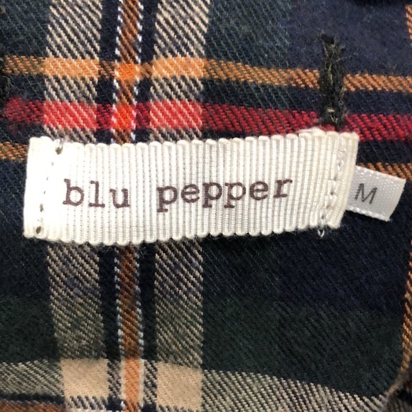 Francesca’s Collection Blu Pepper Utility Jacket Size Medium Army Green Plaid - Picture 6 of 10